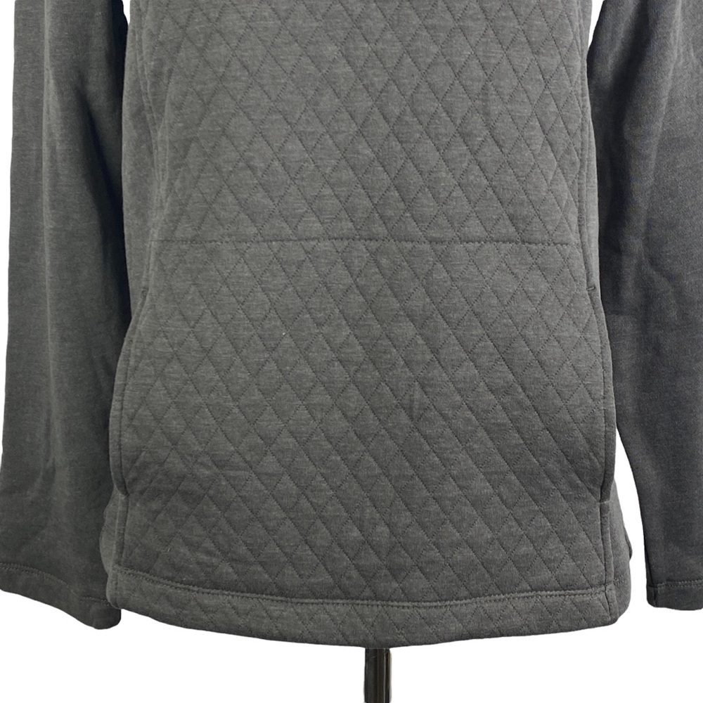 Serra Quilted Kangaroo Pocket Sweatshirt Women's Medium Marled Charcoal Gray NEW - Picture 4 of 10